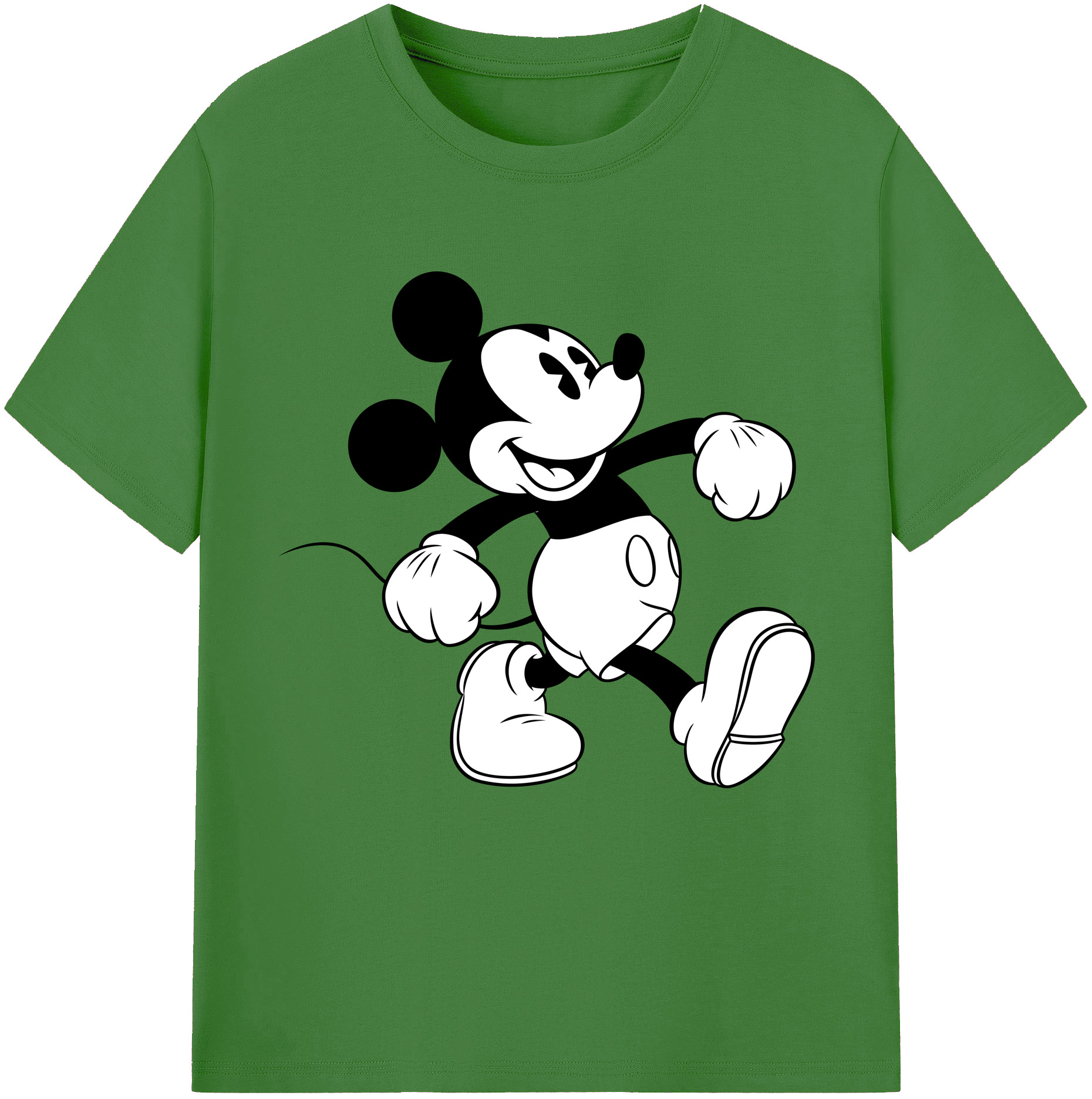 （画像用） ミッキーマウス Mickey Mouse レディースカジュアルプリントTシャツ（綿100％）